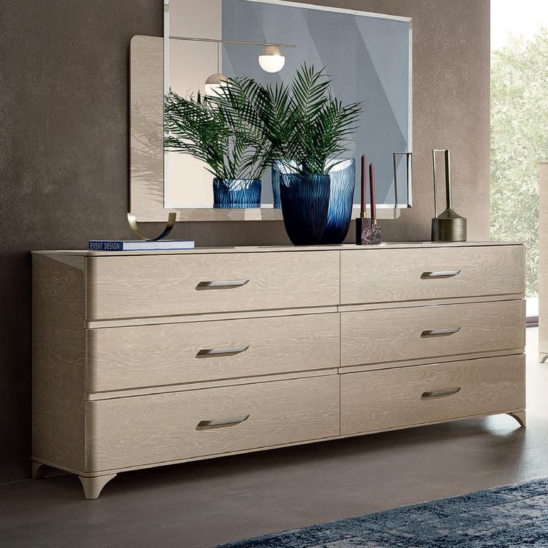 Maia Italian Chest - 6 Drawer - Wide - Sand Birch