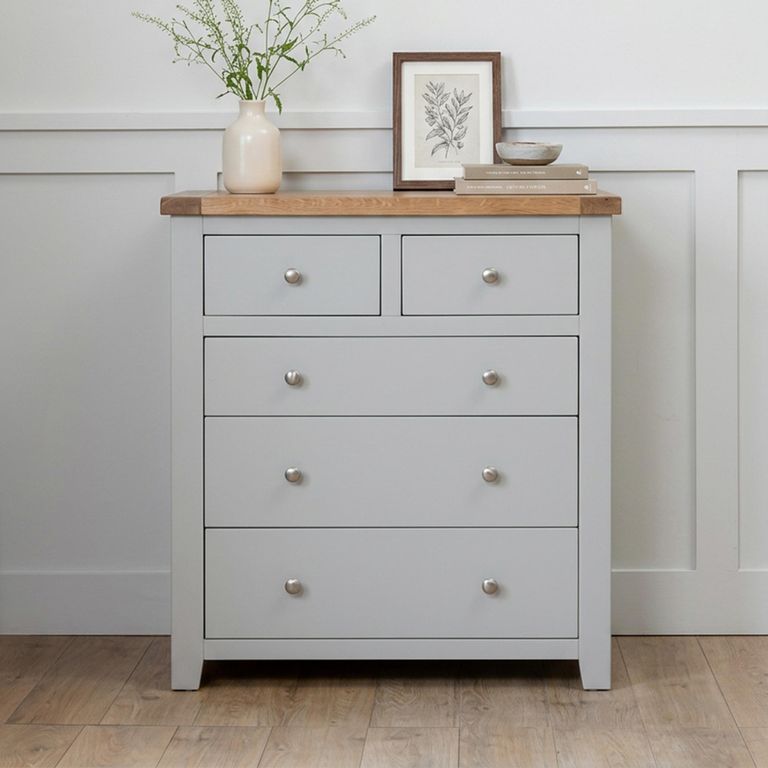 Melbourne French Grey Painted 2+3 Drawer Wide Chest