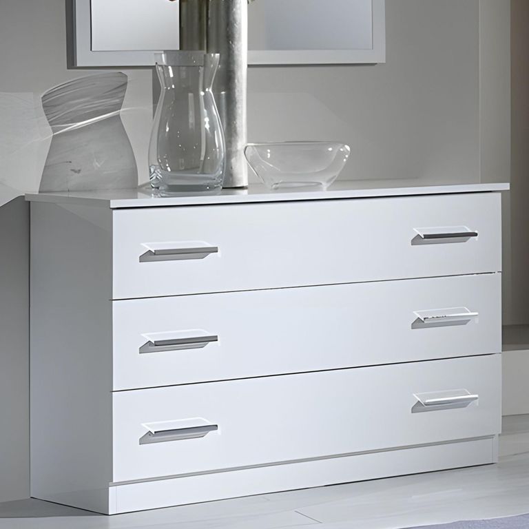 Ambra Dresser - 3 Drawer - White Italian