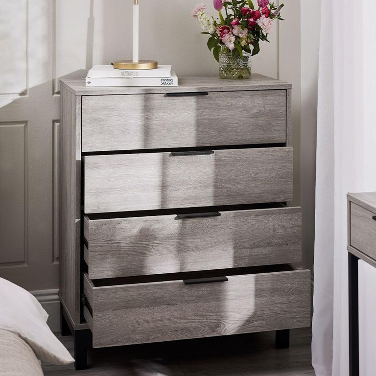 Bali Grey Oak Chest of Drawers - 4 Drawer