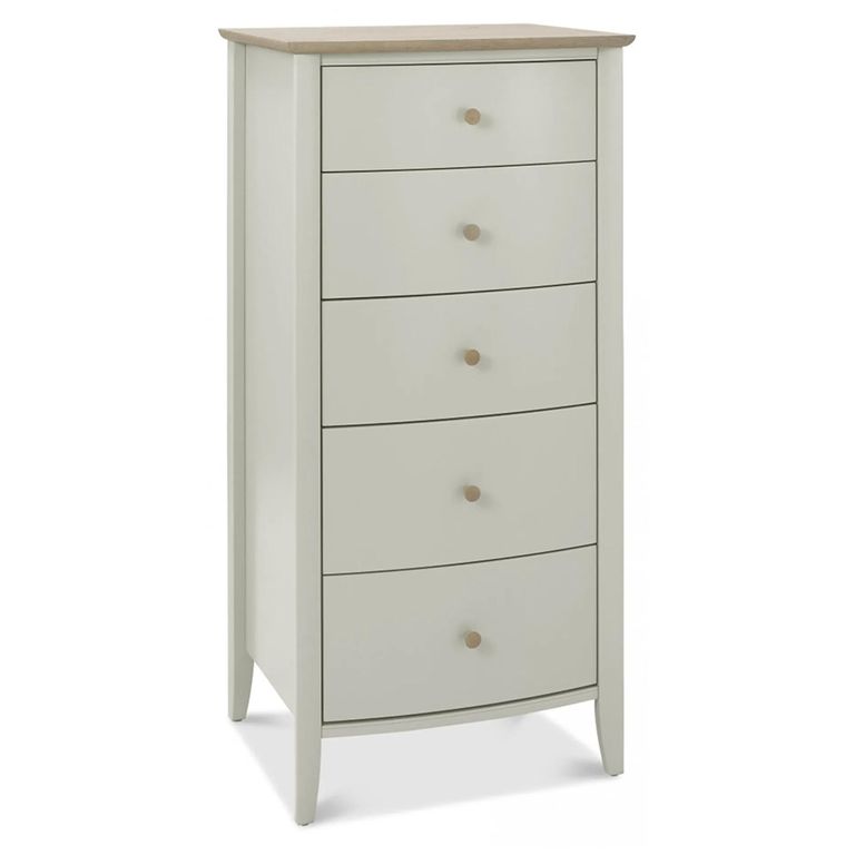 Whitby Scandi Oak & Soft Grey Chest - 5 Drawer