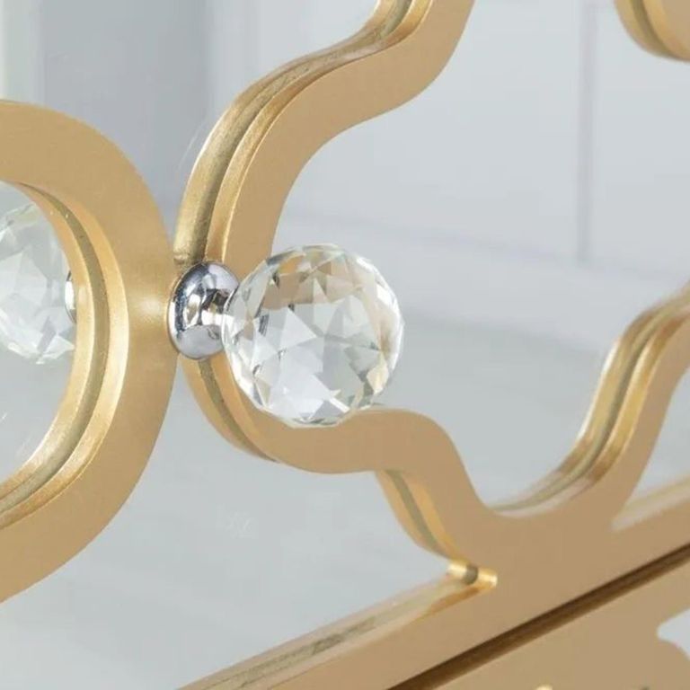 Casablanca Chest - 3+2 Drawer - Mirrored - Gold Trim