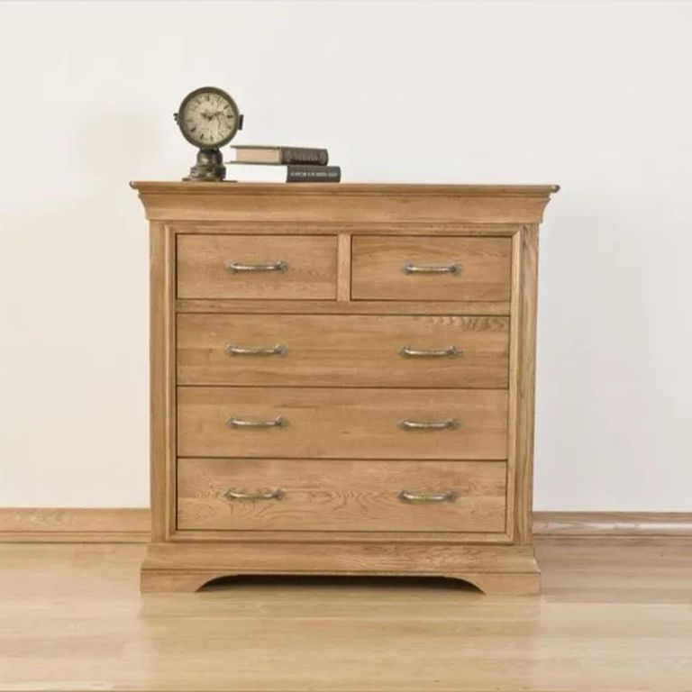 Clearance - Lyon Oak 3+2 Drawer Chest - A319