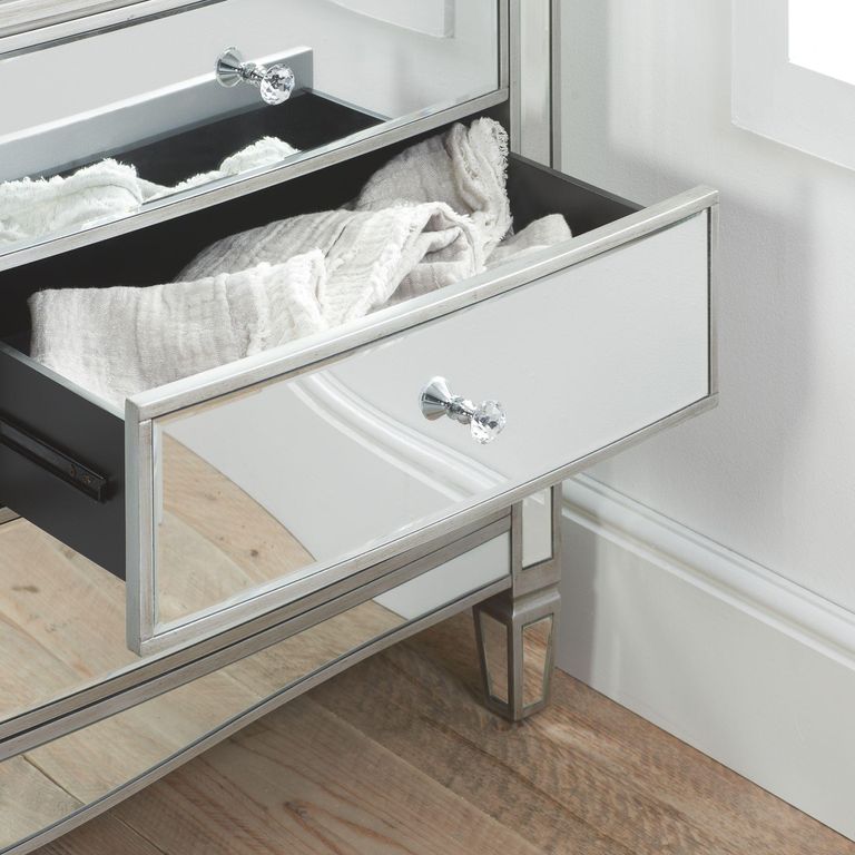 Elysee Wide Chest - 6 Drawer - Mirrored