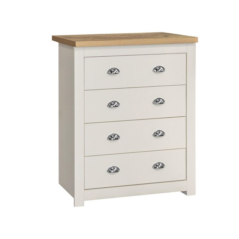 Highgate Chest - 4 Drawer - Cream Painted