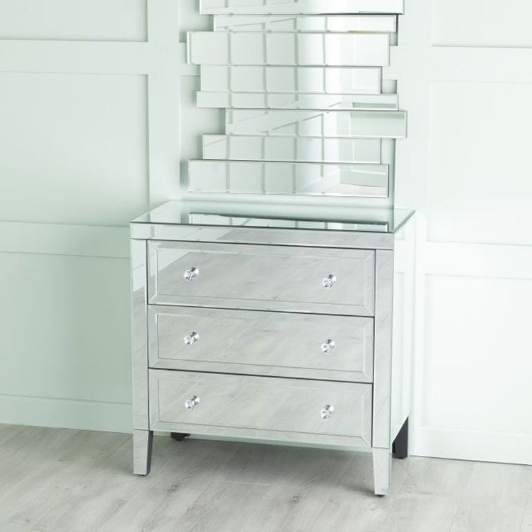 Lucia Small Chest - 3 Drawer - Mirrored