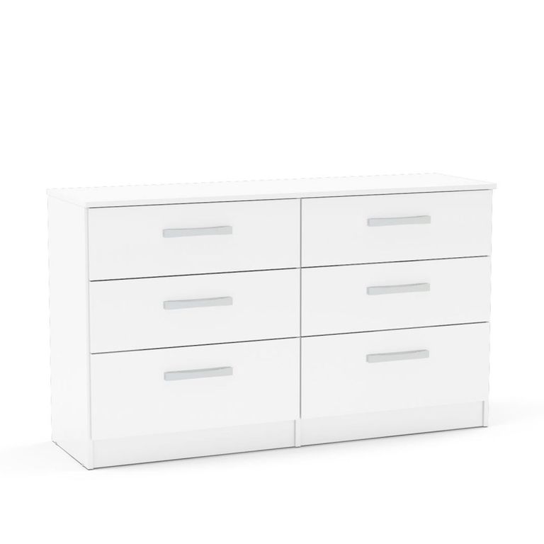 Lynx Wide Chest - 6 Drawer - White Gloss
