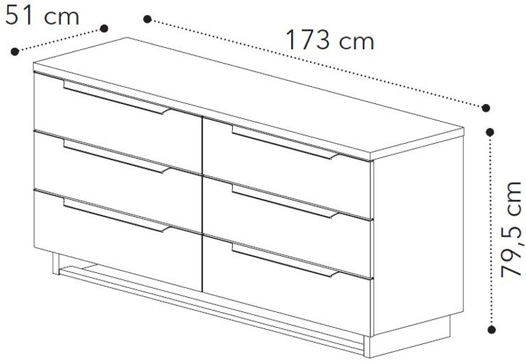 Smart Chest - 6 Drawer - Wide - Walnut