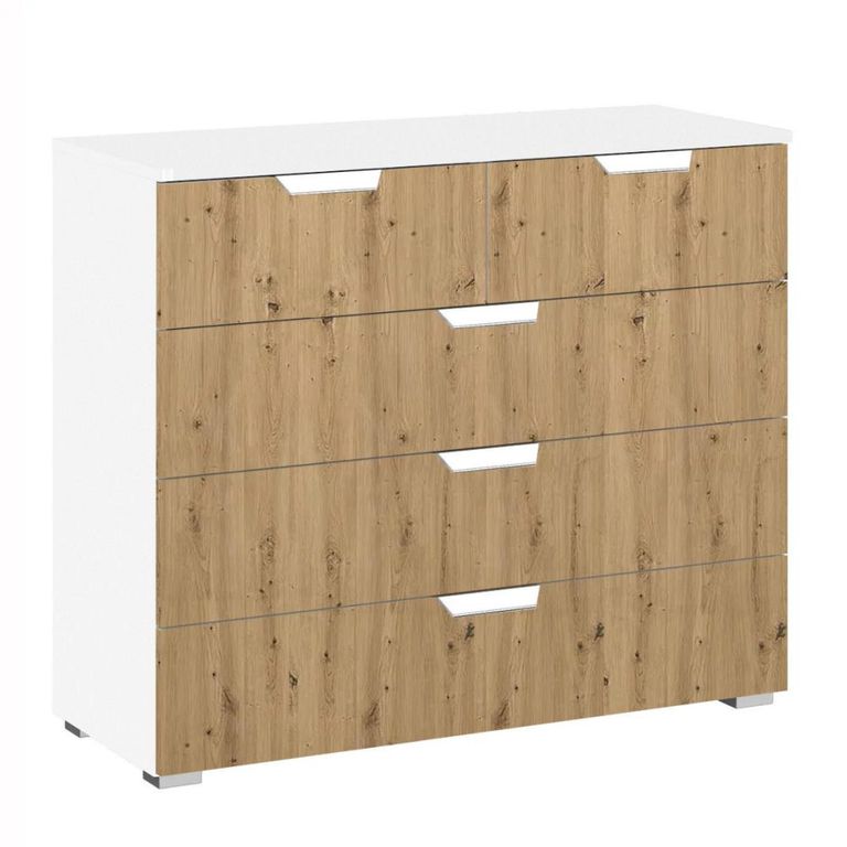 Aditio Chest - 3+2 Drawer - Alpine White & Artisan Oak