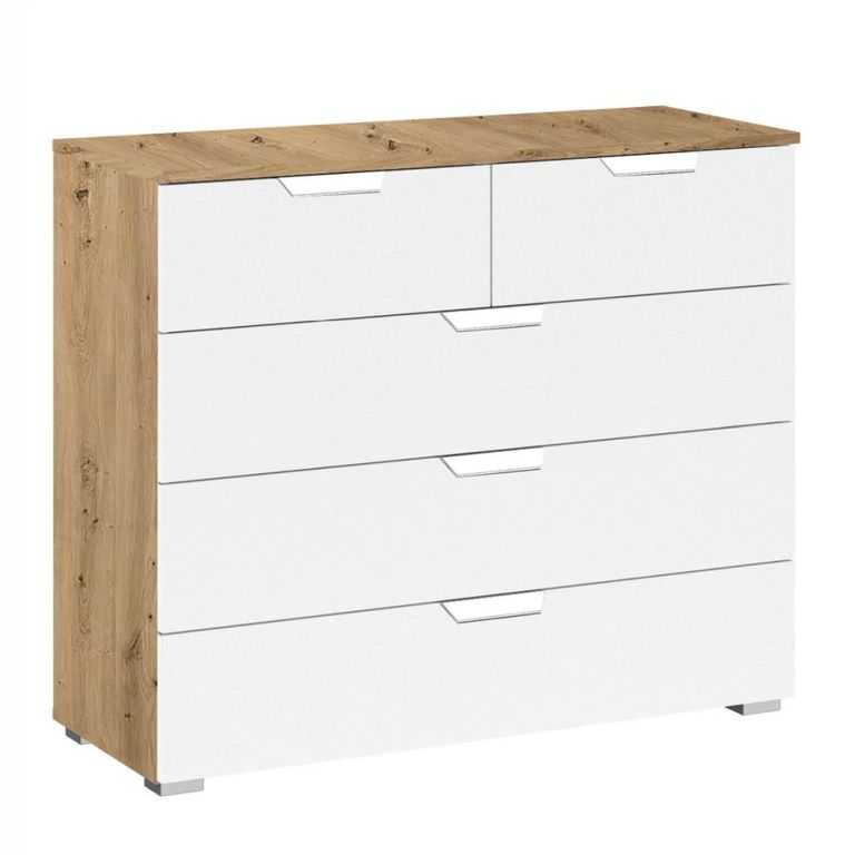 Aditio Chest - 3+2 Drawer - Artisan Oak & Alpine White
