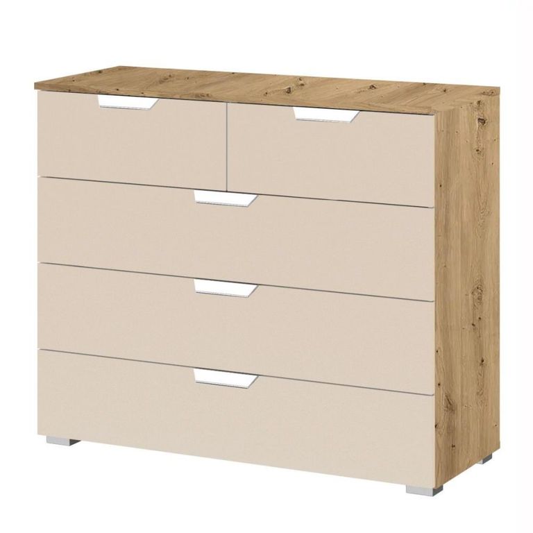 Aditio Chest - 3+2 Drawer - Artisan Oak & Champagne