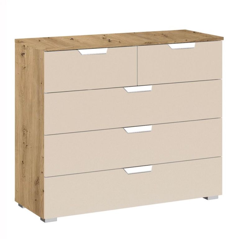 Aditio Chest - 3+2 Drawer - Artisan Oak & Champagne