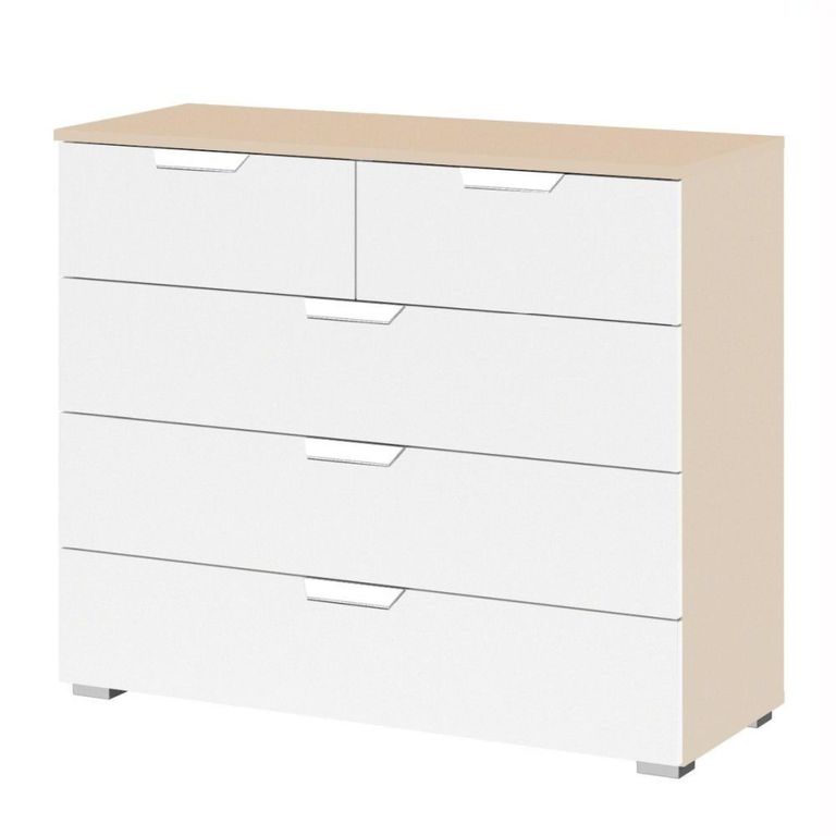 Aditio Chest - 3+2 Drawer - Champagne & Alpine White