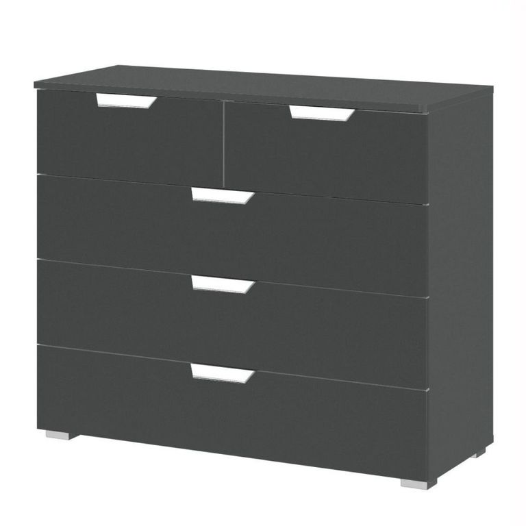 Aditio Chest - 3+2 Drawer - Metallic Dark Grey