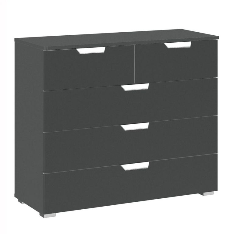 Aditio Chest - 3+2 Drawer - Metallic Dark Grey