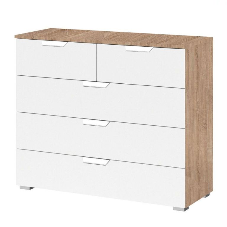 Aditio Chest - 3+2 Drawer - Sonoma Oak & Alpine White