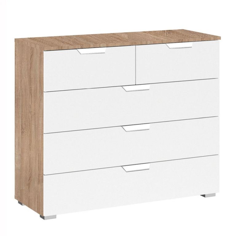 Aditio Chest - 3+2 Drawer - Sonoma Oak & Alpine White