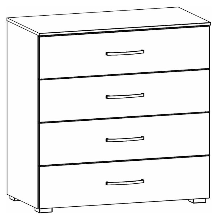Aditio Wide Chest - 4 Drawer - Champagne & Alpine White
