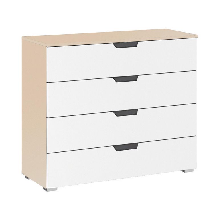 Aditio Wide Chest - 4 Drawer - Champagne & Alpine White
