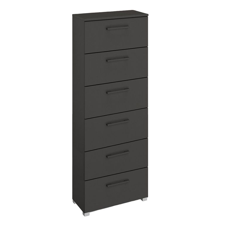 Skat Pure Chest - 6 Drawer - Tall - Graphite