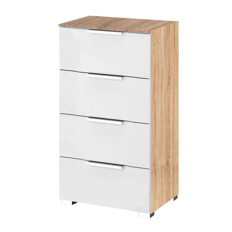 Texas Chest - 4 Drawer - Narrow - Sonoma Oak & Alpine White