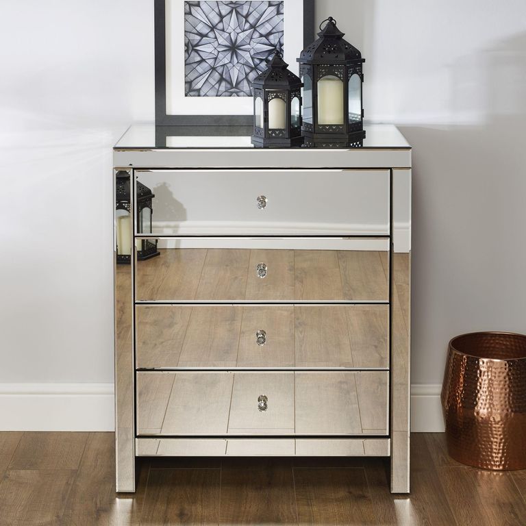 Seville Chest - 4 Drawer - Mirrored