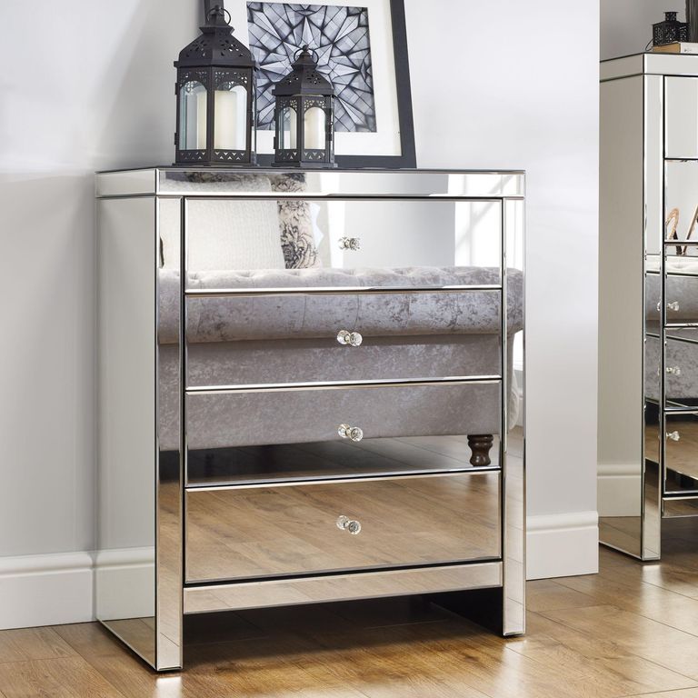 Seville Chest - 4 Drawer - Mirrored