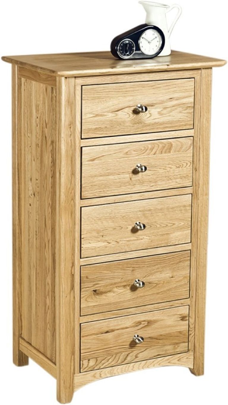 Shaker Chest - 5 Drawer - Narrow - Oak