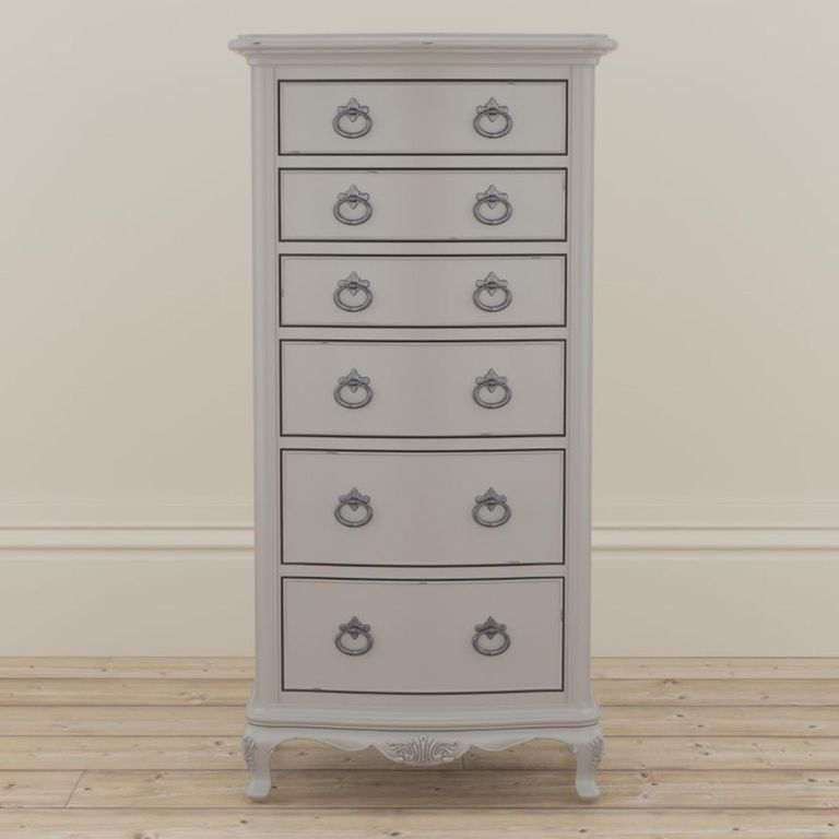 Etienne Tall Chest - 6 Drawer - Grey