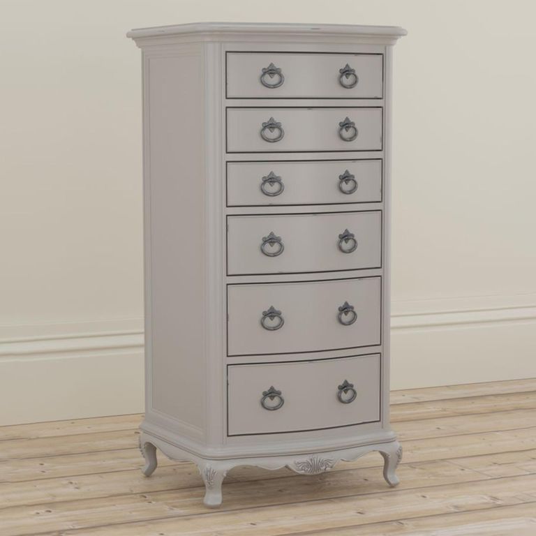 Etienne Tall Chest - 6 Drawer - Grey