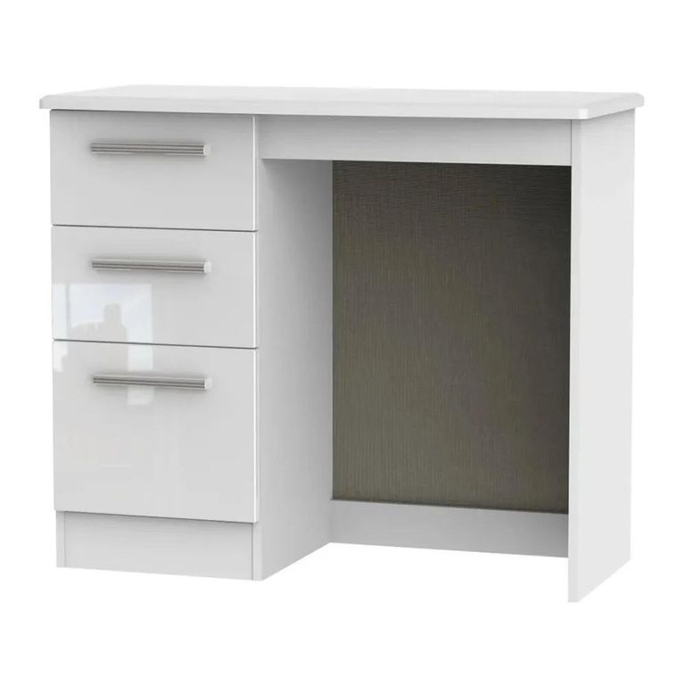 Clearance - Knightsbridge Dressing Table - Single - 3 Drawer - White Gloss - FSS17326