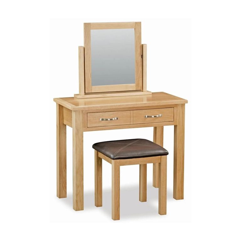 New Trinity Dressing Table Set - 2 Drawer - Natural Oak