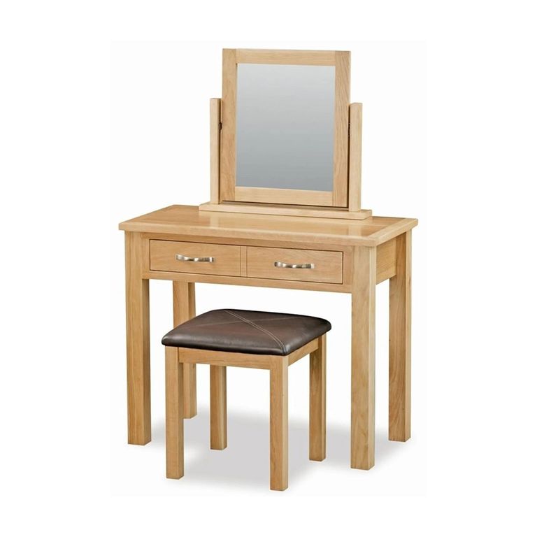 New Trinity Dressing Table Set - 2 Drawer - Natural Oak