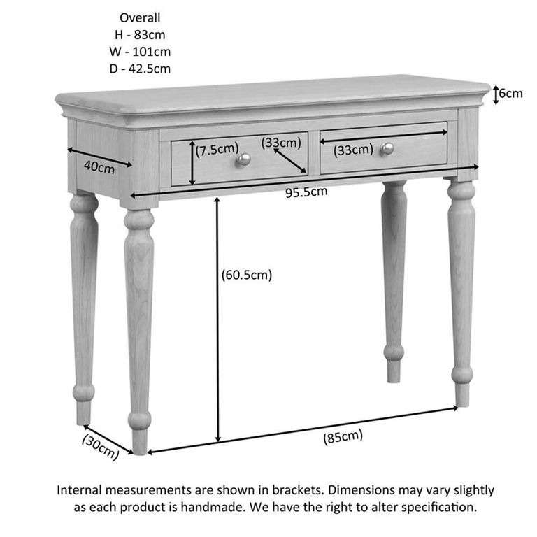 Cromwell Dressing Table - 2 Drawer - Oak