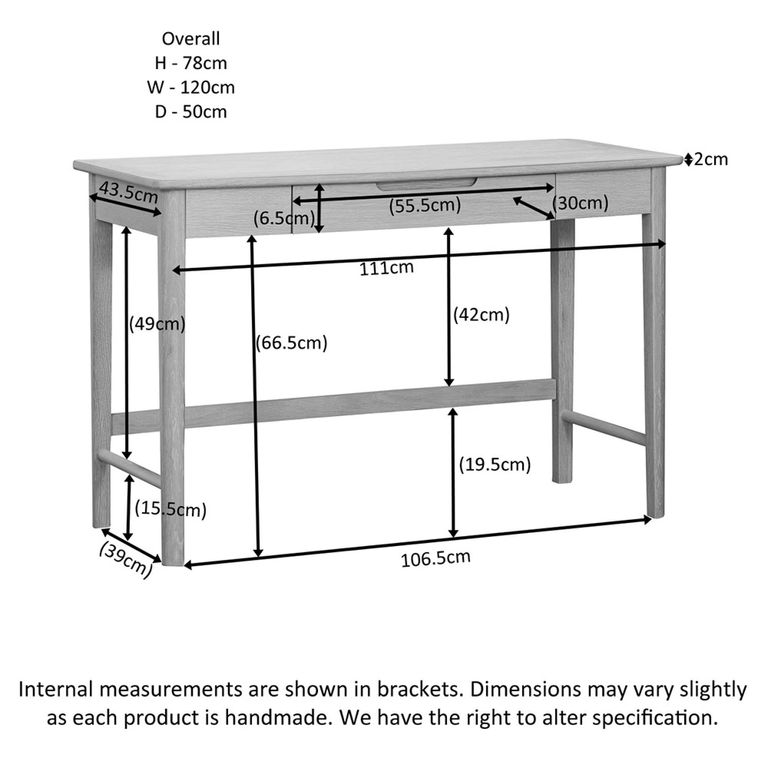 Twyford Dressing Table - 1 Drawer - Oak