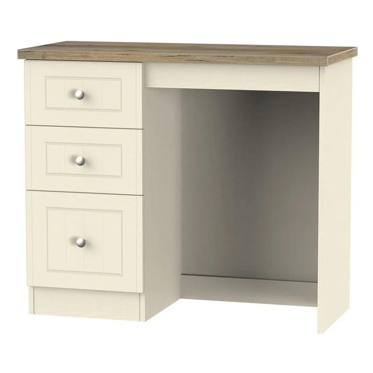 Vienna Dressing Table - 3 Drawer - Single - Cream