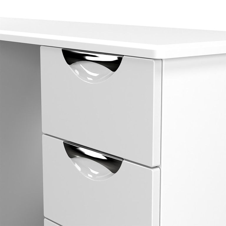 Camden Dressing Table - 6 Drawer - Double - White Gloss