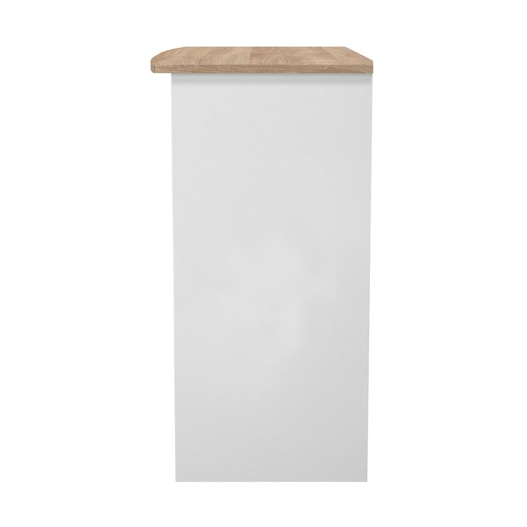 Sussex Single Dressing Table - 3 Drawer - White and Oak