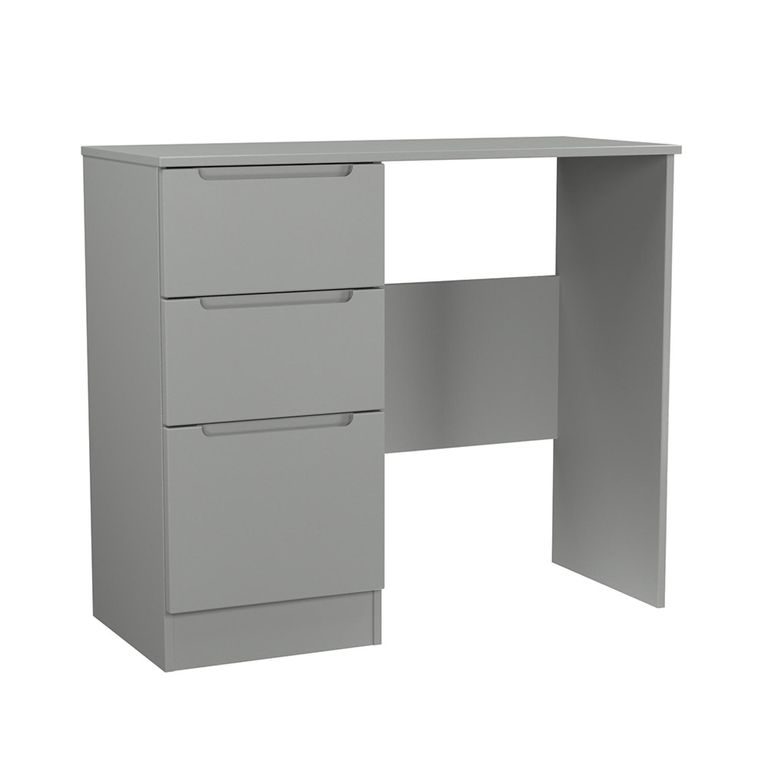 Milan Dressing Table - Single - 3 Drawer - Grey