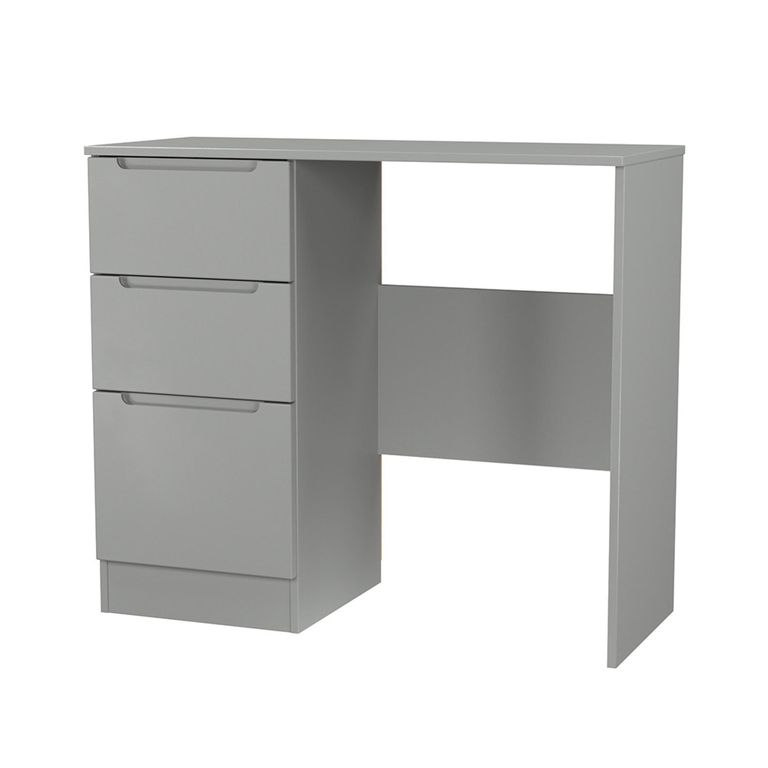 Milan Dressing Table - Single - 3 Drawer - Grey