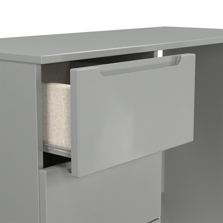Milan Dressing Table - Single - 3 Drawer - Grey