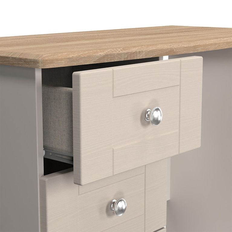 Sussex Single Dressing Table - 3 Drawer - Cashmere and Oak