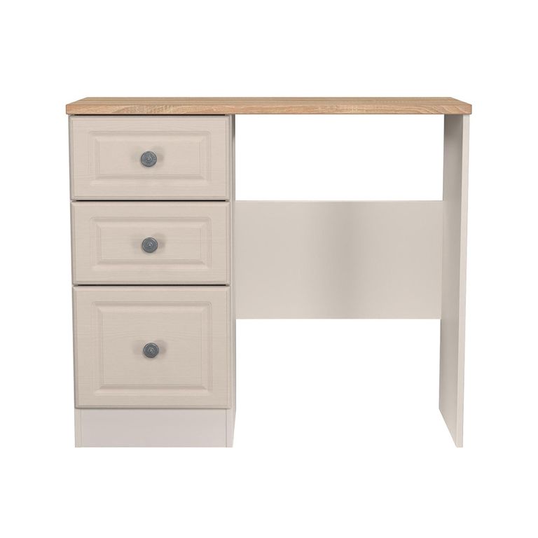 Norfolk Dressing Table - Single - 3 Drawer - Cashmere and Oak