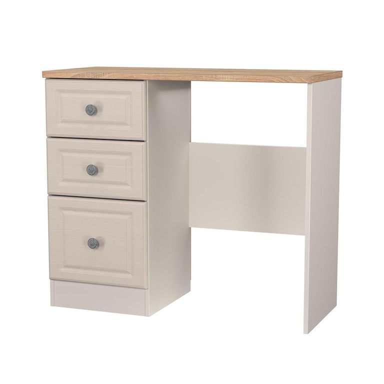 Norfolk Dressing Table - Single - 3 Drawer - Cashmere and Oak