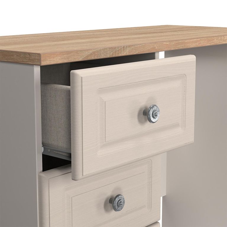Norfolk Dressing Table - Single - 3 Drawer - Cashmere and Oak
