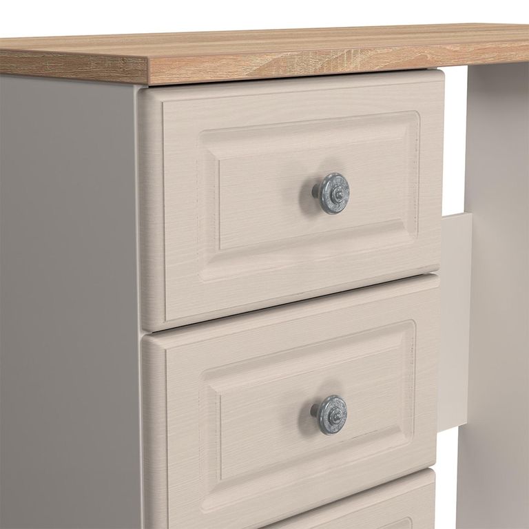 Norfolk Dressing Table - Single - 3 Drawer - Cashmere and Oak