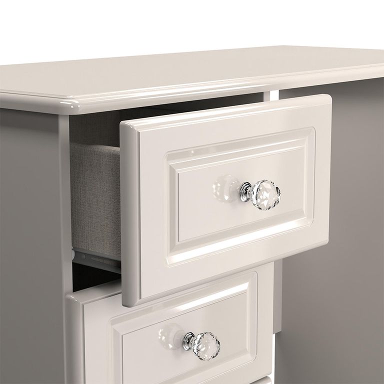 Balmoral Dressing Table - 3 Drawer - Single Pedestal - Cashmere