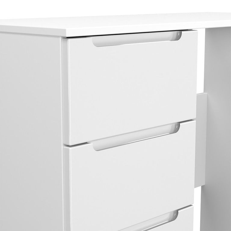 Milan Dressing Table - Single - 3 Drawer - White Gloss