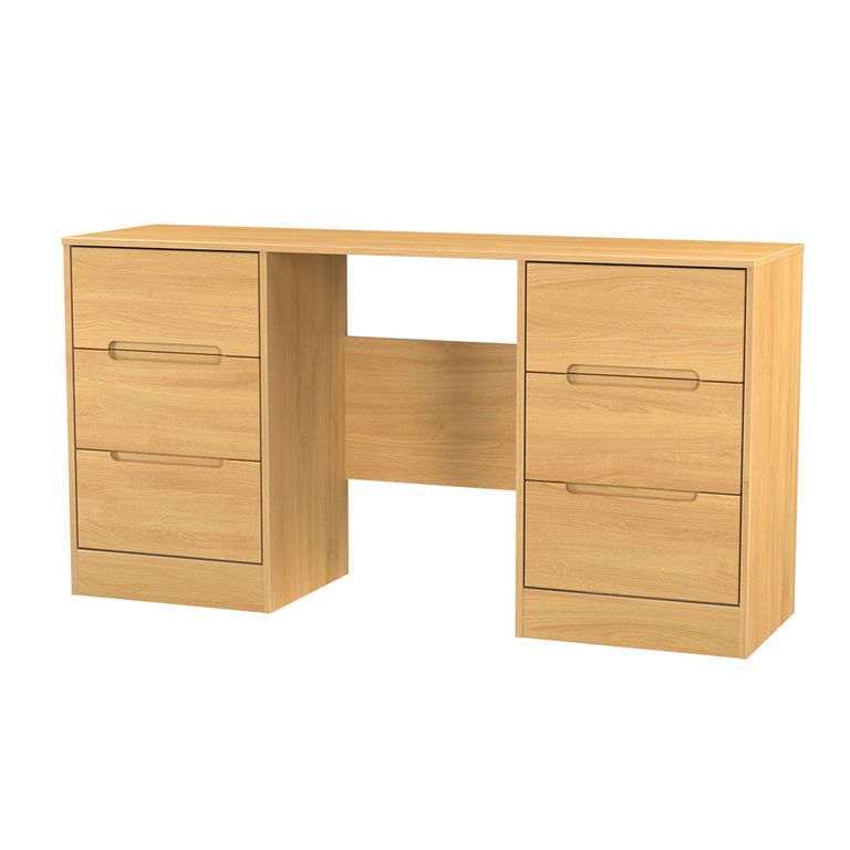 Monaco Dressing Table - Double - 6 Drawer - Modern Oak