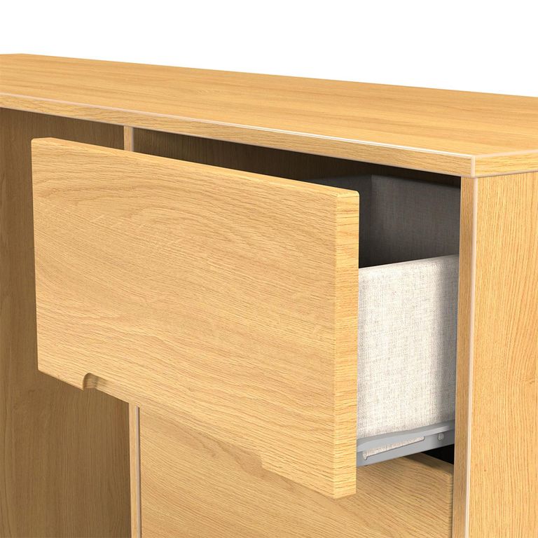 Monaco Dressing Table - Double - 6 Drawer - Modern Oak